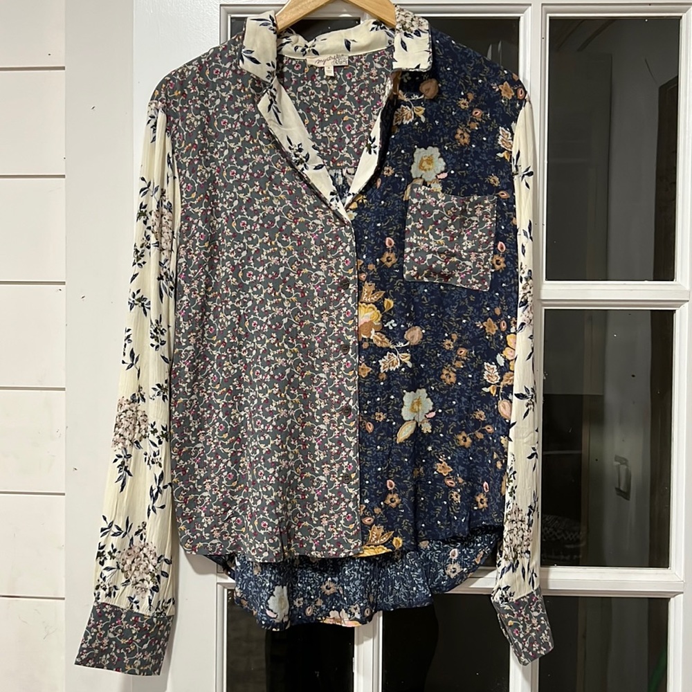Mixed print blouse. Brand new.